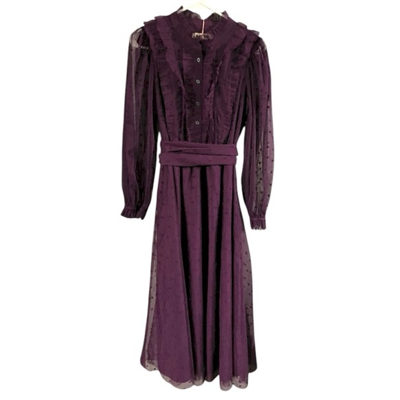 NWT BODEN $249 Tulle Ruffle Maxi Dress *Viola Purple Size 8 Petite - Picture 7 of 10